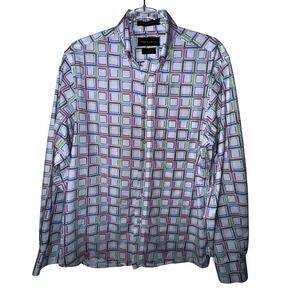 Paul Fredrick Mens Medium Cotton Classic Fit Long Sleeve Button Down Shirt Luxe